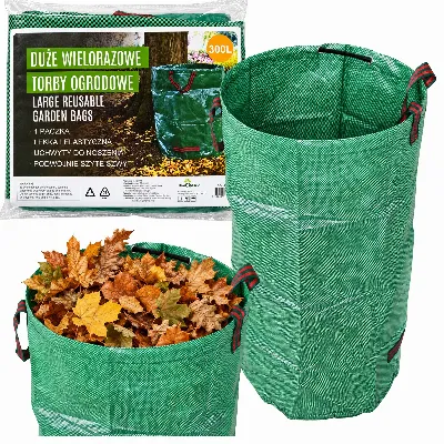 Worek Ogrodowy Torba Ogrodowa Pojemnik na Liście Trawę Duży mocny 300L