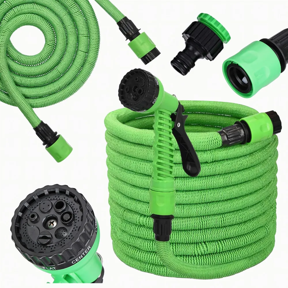 Wąż Ogrodowy Rozciągliwy Elastyczny 1/2 10-30m Złączki Pistolet Uniwersalny 