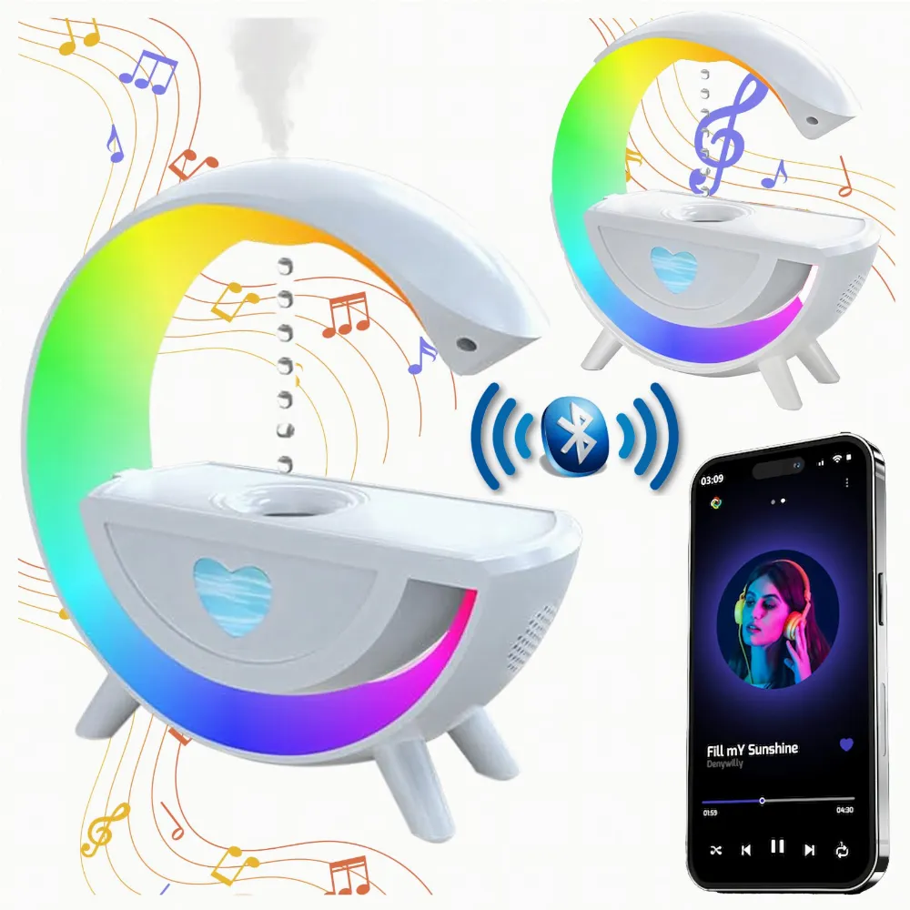 Nawilżacz Powietrza Antygrawitacyjny Aromaterapia Lampka Nocna RGB Głośnik 