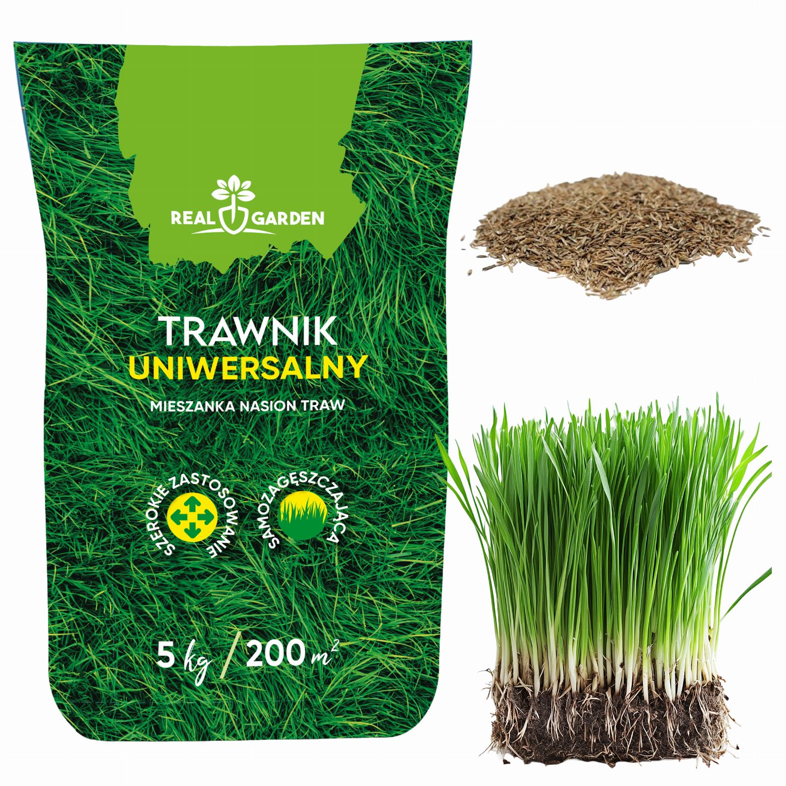Trawa Uniwerslana Zagęszczająca Odporna Mieszanka Nasion Traw 5 kg 200 m²