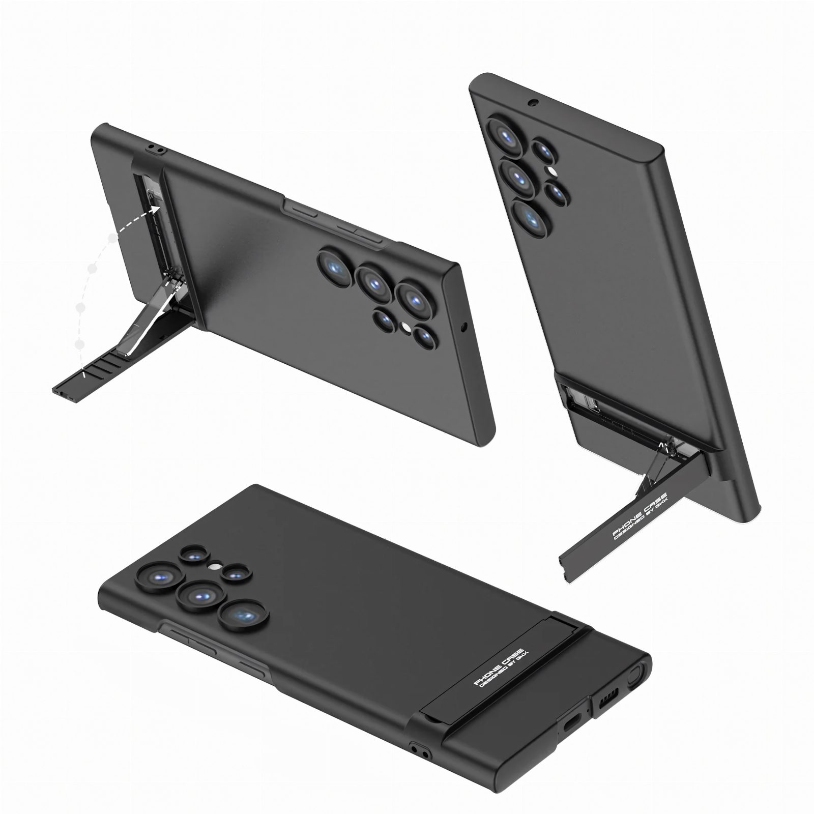 Plecki Etui Ochronne Cienkie z Podstawką do Samsung S24 Ultra Czarne