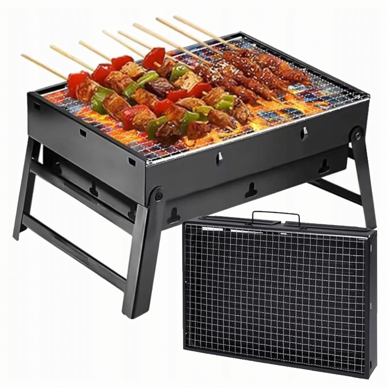 PALETA 288szt. GRILL OGRODOWO TURYSTYCZNY SKŁADANY PRZENOŚNY WALIZKA KEMPING WĘGLOWY 