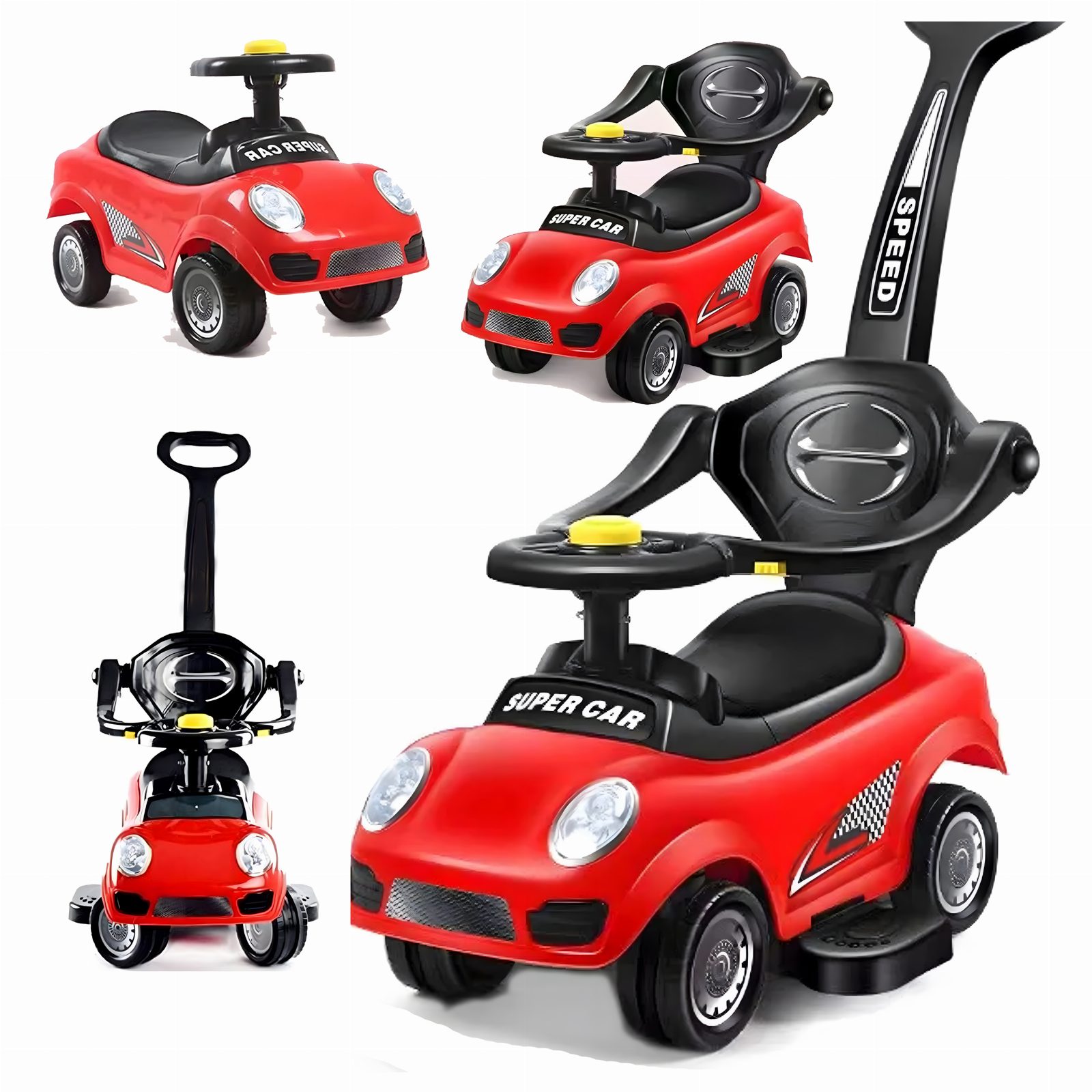 JEŹDZIK PCHACZ CHODZIK 3w1 AUTKO DUŻY SAMOCHODZIK AUTO LED Z DZWIĘKIEM 
