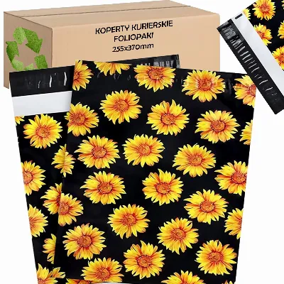 FOLIOPAKI KURIERSKIE MOCNE KOPERTY FOLIOWE 255x370 SŁONECZNIKI 50szt