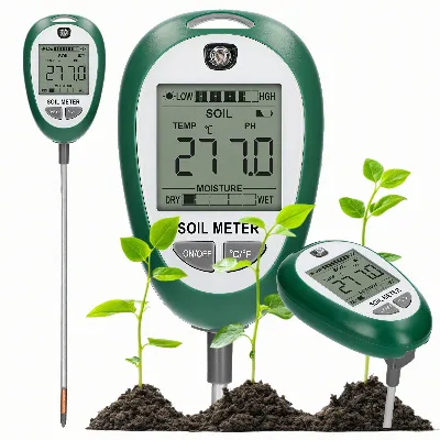 Kwasomierz Tester Gleby Ziemi Podłoża Ph Ziemi 4w1 Miernik Temperatura 