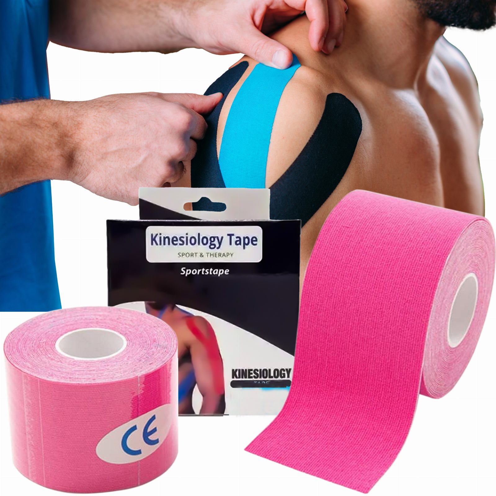 PLASTRY TAPE TEJPY KINESIOTAPING TEJP TAŚMA KINESIO SPORT PRO 5MX5CM 