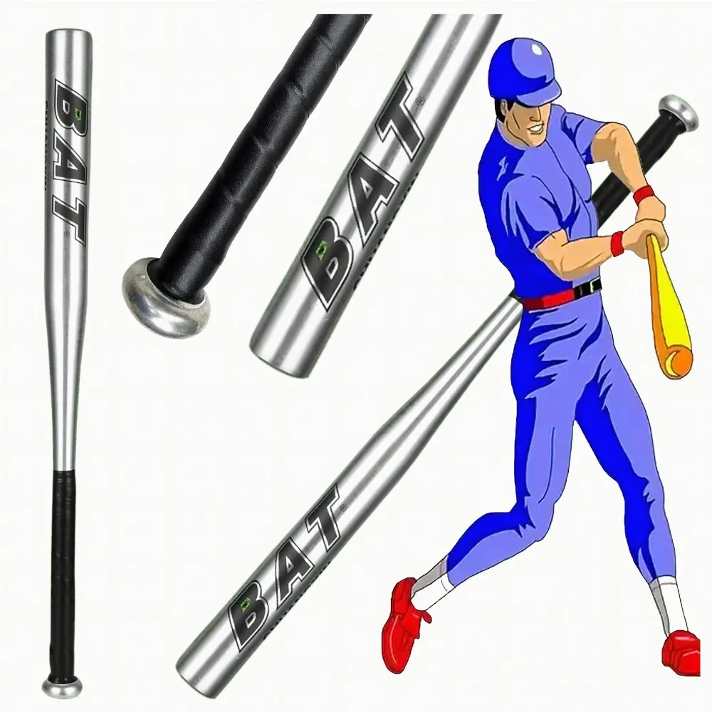 Kij Baseballowy Bejsbolowy Bat Aluminiowy 25" 64cm Mocny Treningowy Srebrny