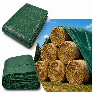 Fliz Ochronny Włóknina do Okrywania Stogów Słomy Siana 7,6x12,5m Mocny 120g