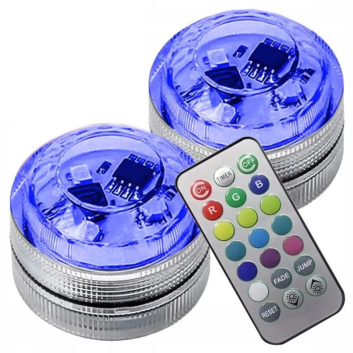 2 x Lampka Oświetlenie Lampa RGB Led Pilot do Wnętrza Samochodu Auta Basenu