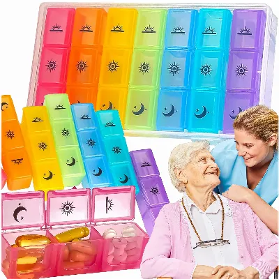 PUDEŁKO POJEMNIK NA LEKI TABLETKI KASETKA ORGANIZER 7 dni 3 pory