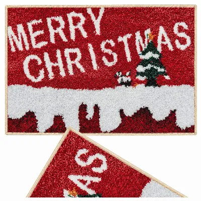 Dywanik Świąteczny Mata Wejściowa Wycieraczka pod Drzwi Mery Christmas 50x80cm