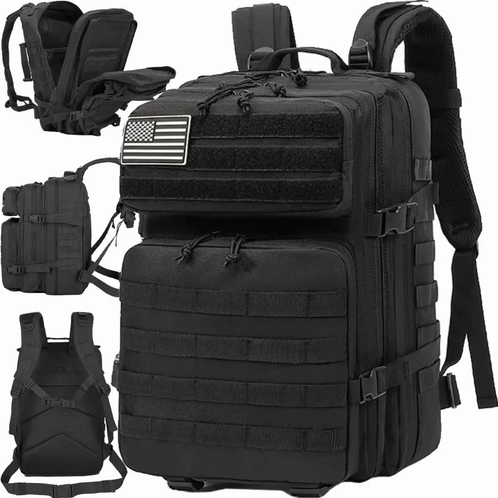 PLECAK SZKOLNY TAKTYCZNY PODRÓŻNY TURYSTYCZNY MILITARNY SURVIVAL DUŻY 45L 