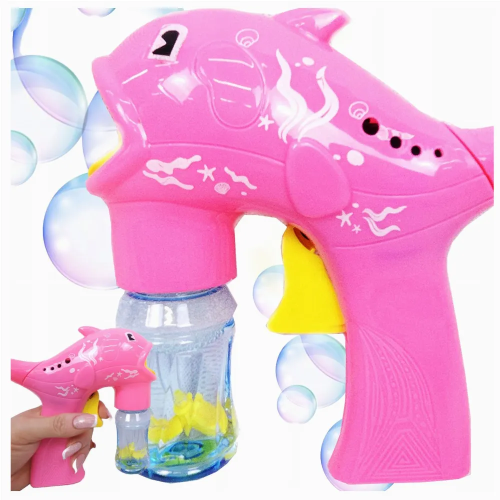 Pistolet na Bańki Maszyna do Baniek Mydlanych Generator Delfin Płyn