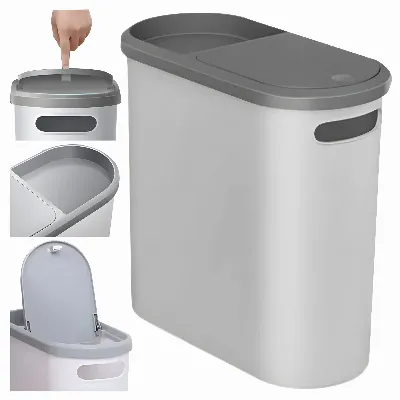 Kosz Pojemnik na Śmieci Push Top do Kuchni Łazienki Biura 10L z Podstawką