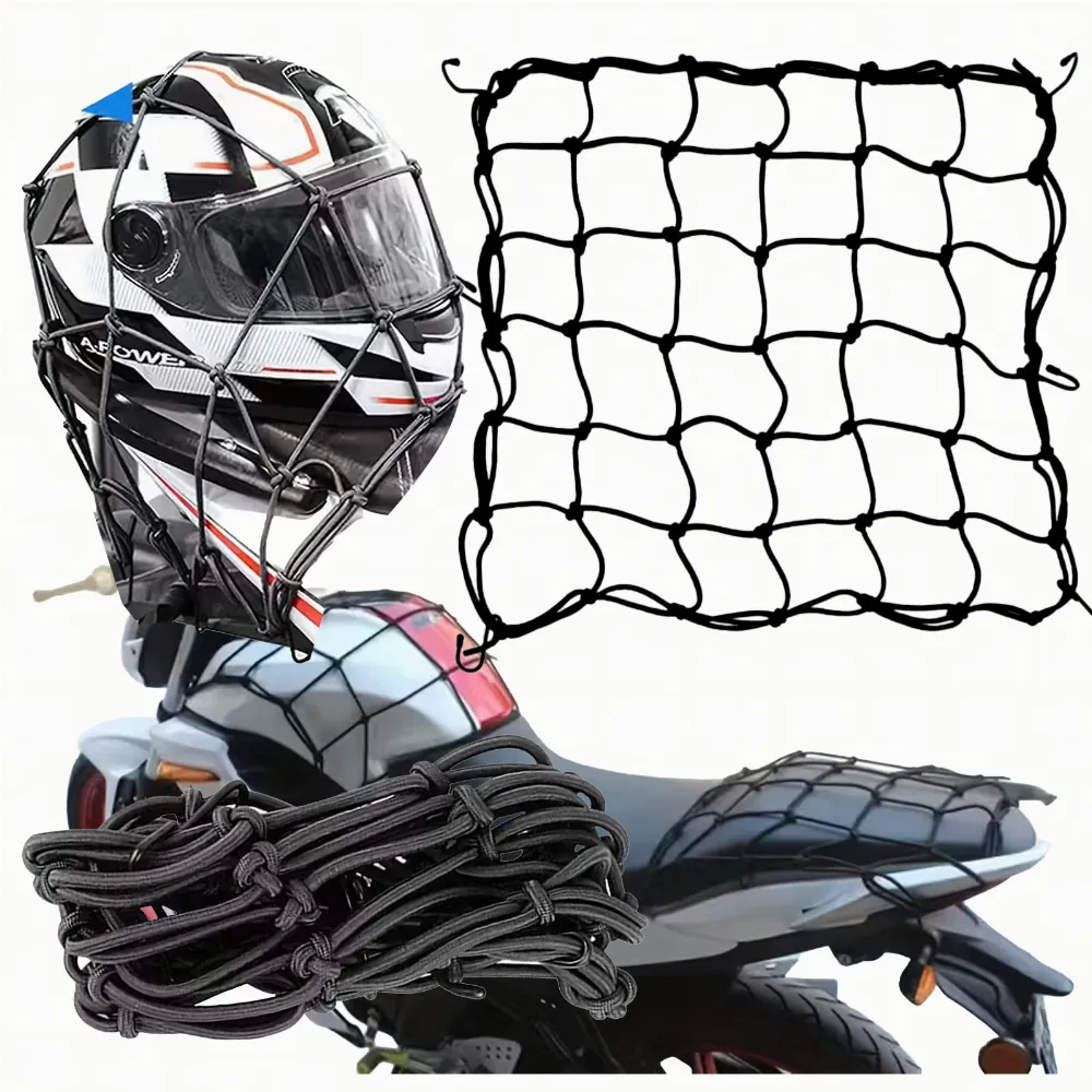 Siatka Guma Bagażowa na Kask Kufer Quad Motocyklowa Rowerowa Haki 30x30cm 