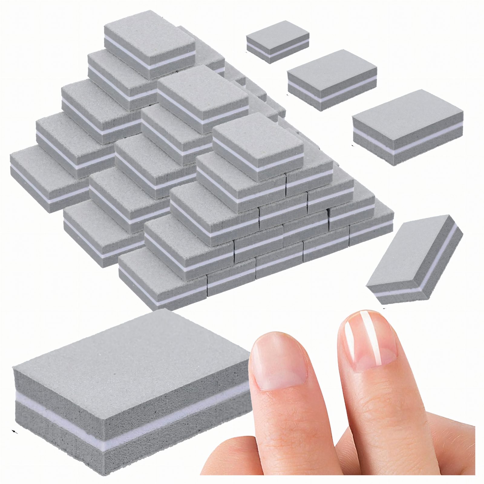 Mini Blok Bloczek Polerski do Paznokci Buffer Polerka Kostki 100/180 50 SZT