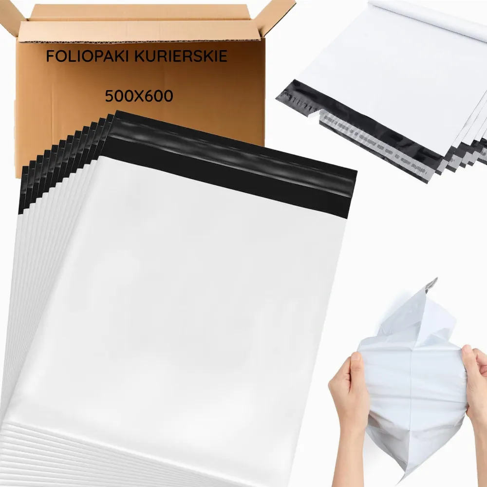 FOLIOPAKI KURIERSKIE BIAŁE 500x600  50 szt GRUBE