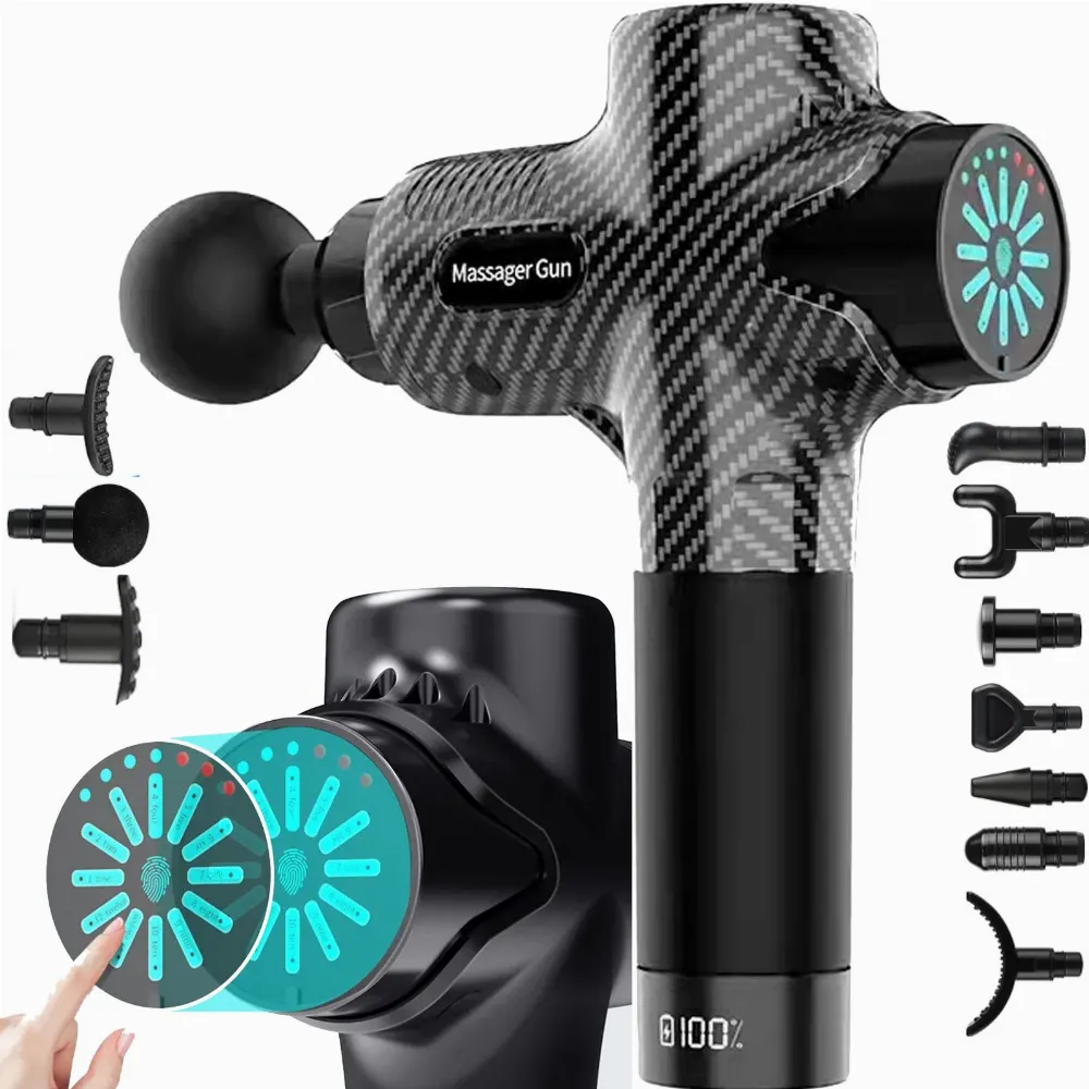 PISTOLET DO MASAŻU MASAŻER DO PLECÓW CIAŁA MASSAGE GUN 12 KOŃCÓWEK GŁOWIC