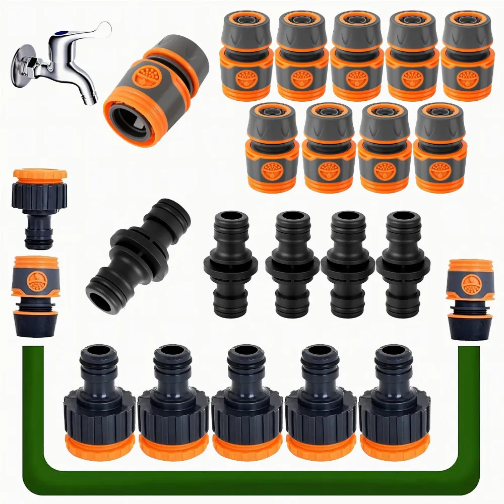 Zestaw Złączek do Węża Ogrodowego Kranu Złączki Nawadniania Ogrodu 1/2 3/4"