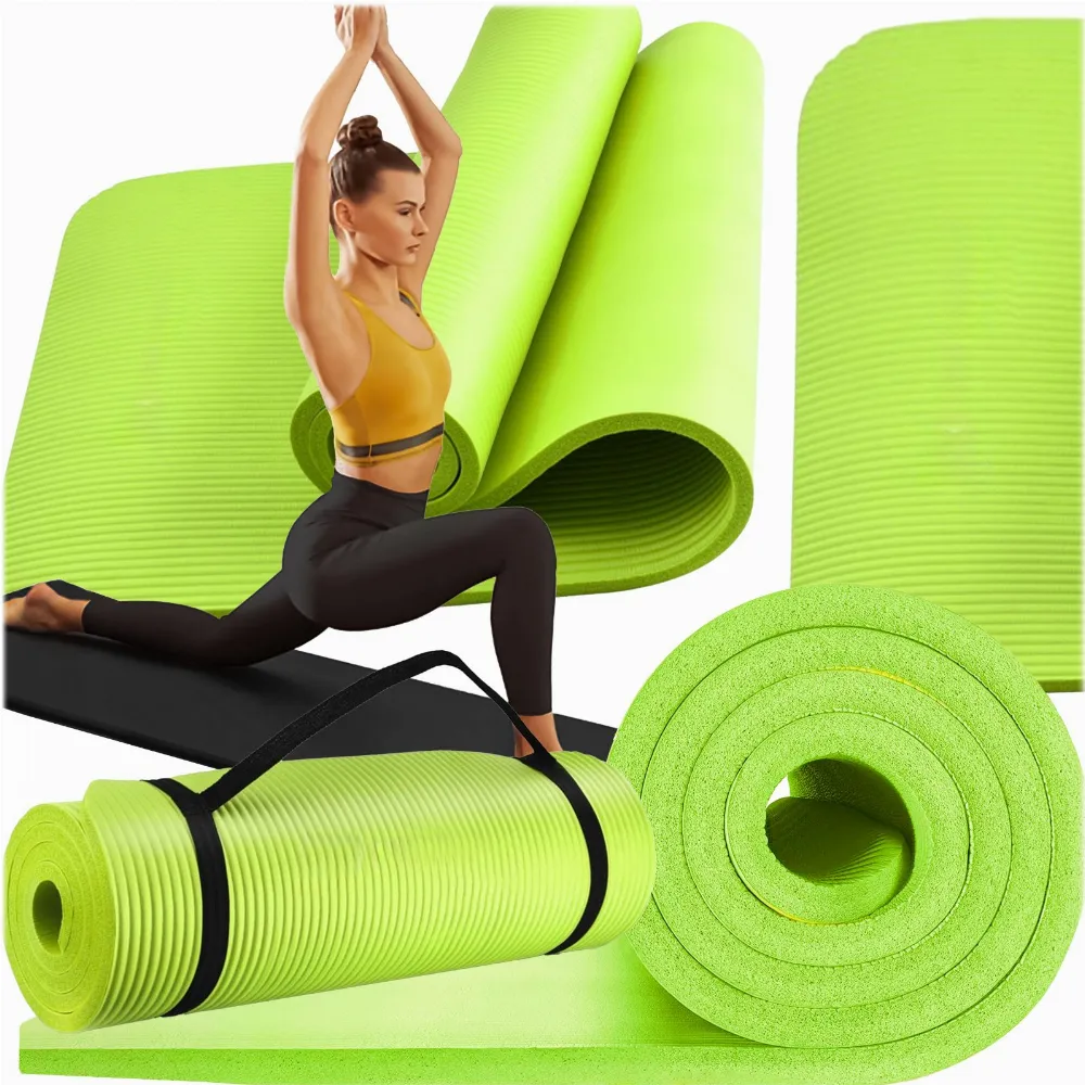 MATA GIMNASTYCZNA DO ĆWICZEŃ JOGI PILATESU FITNESS KARIMATA GRUBA NBR DUŻA 