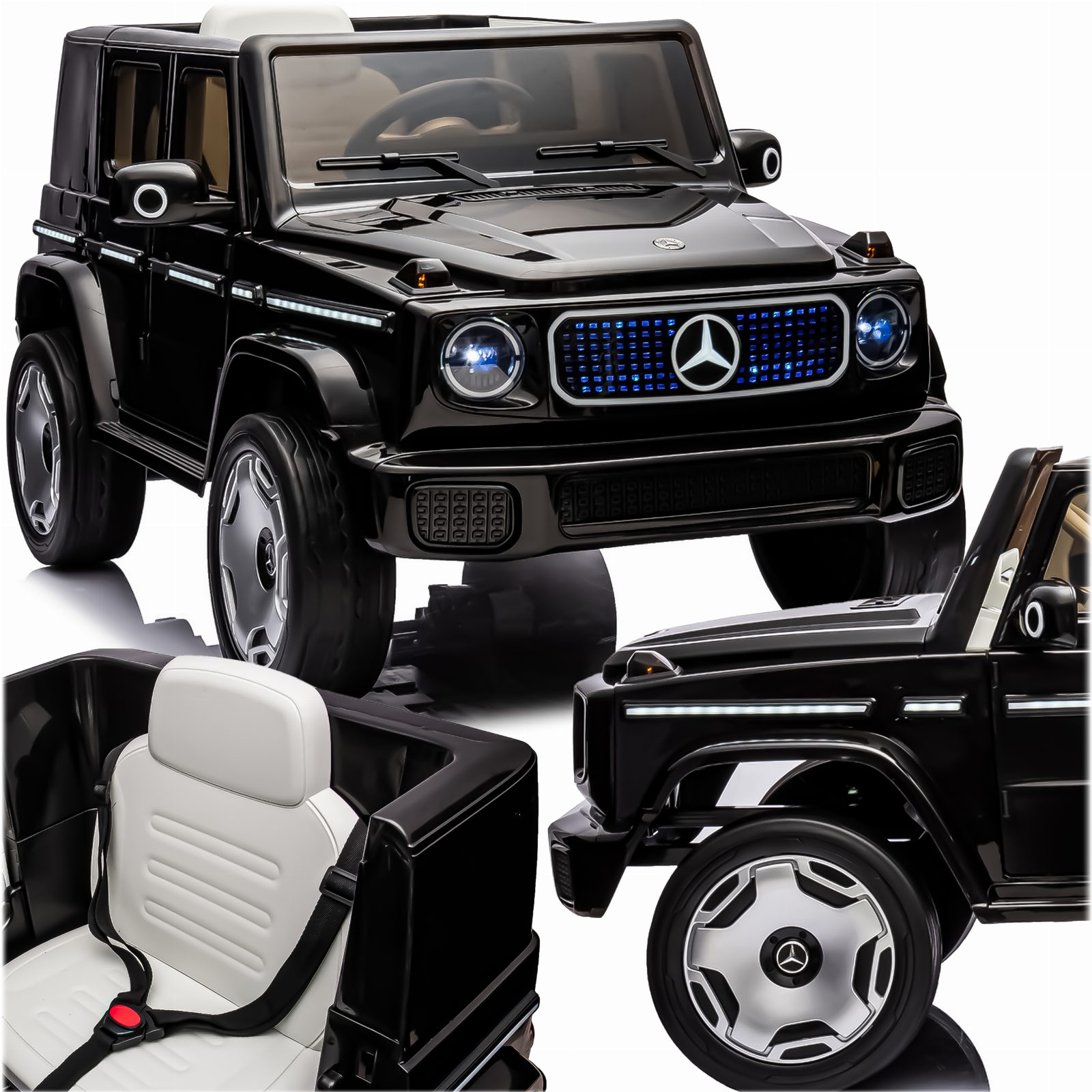 AUTO ELEKTRYCZNE NA AKUMULATOR MERCEDES BENZ EQG DLA DZIECI LED 12V 2x45W