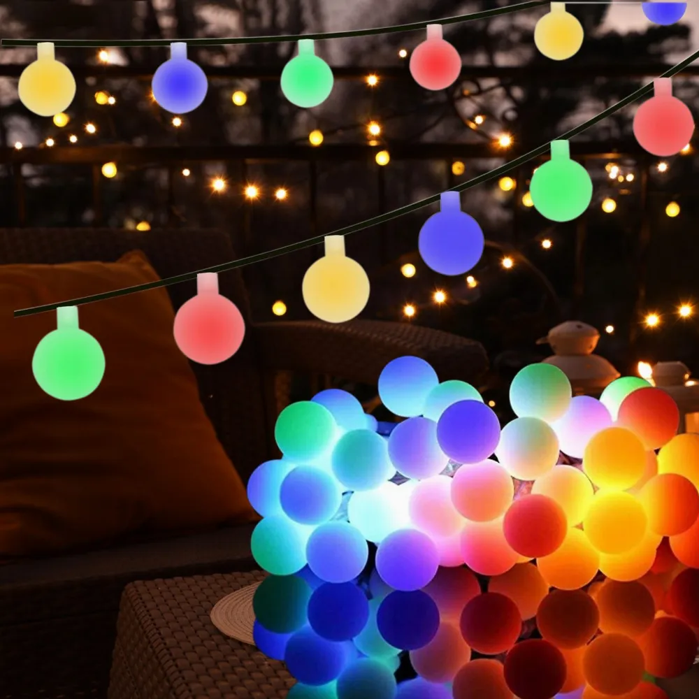 GIRLANDA ŚWIETLNA LAMPKI NA BALKON IP44 KULE KULKI DO POKOJU 50 LED 10M 