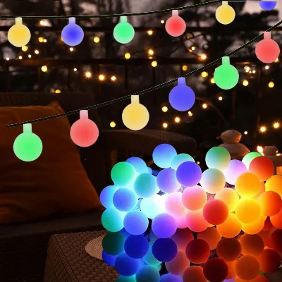 GIRLANDA ŚWIETLNA LAMPKI NA BALKON IP44 KULE KULKI DO POKOJU 50 LED 10M 