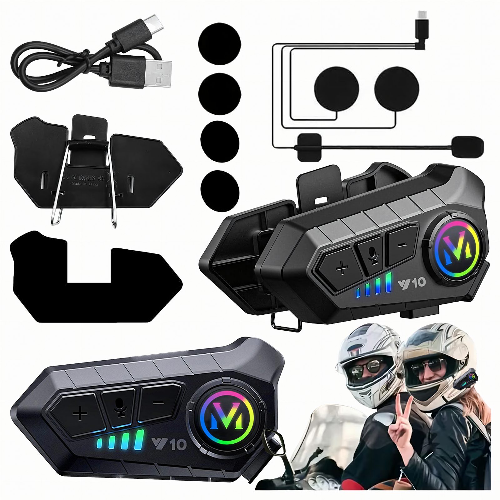 Zestaw Słuchawkowy Słuchawki do Kasku Motocyklowego Bluetooth 5.3 na Kask 