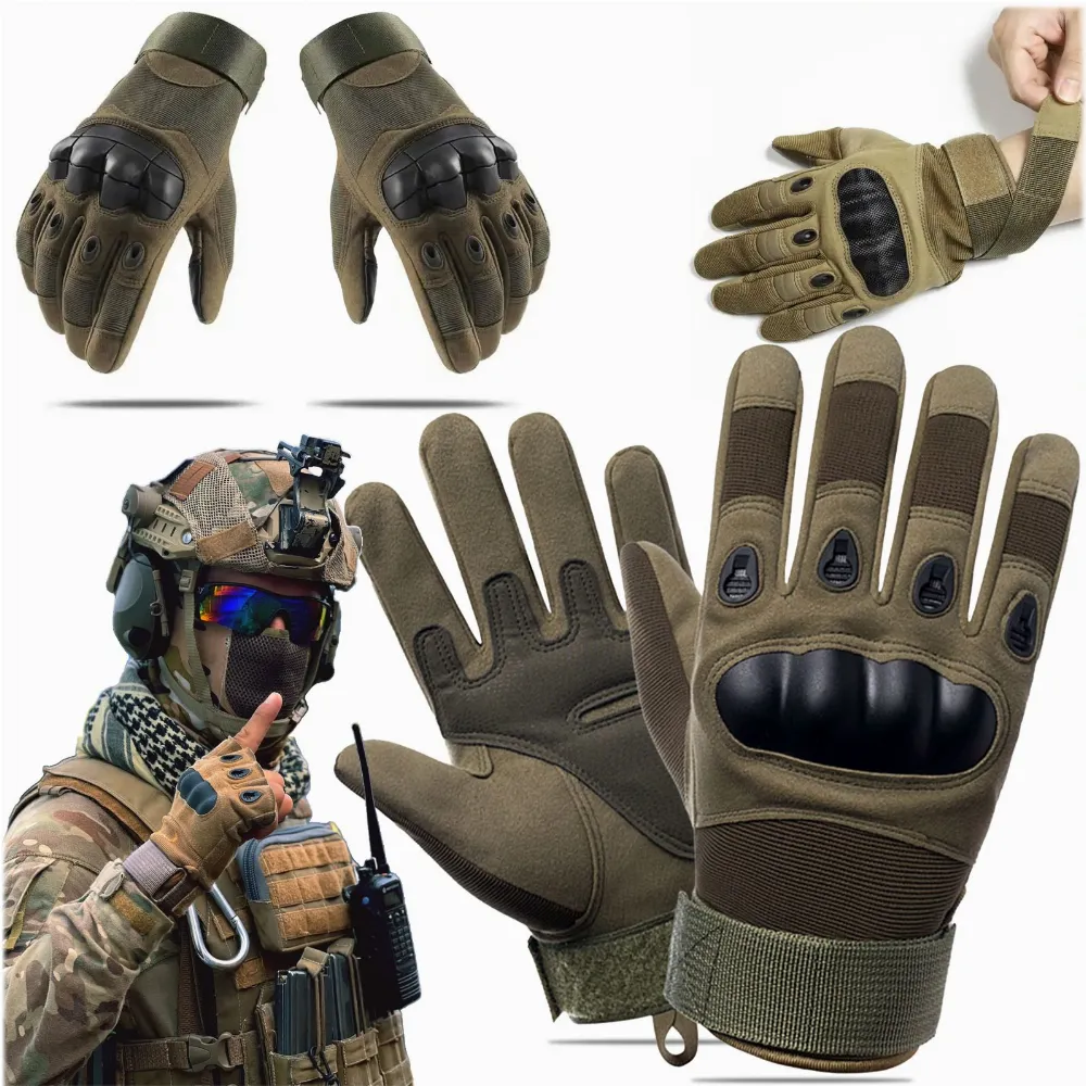 RĘKAWICE TAKTYCZNE BOJOWE SURVIVAL NA MOTOR ROBOCZE DOTYKOWE XL 