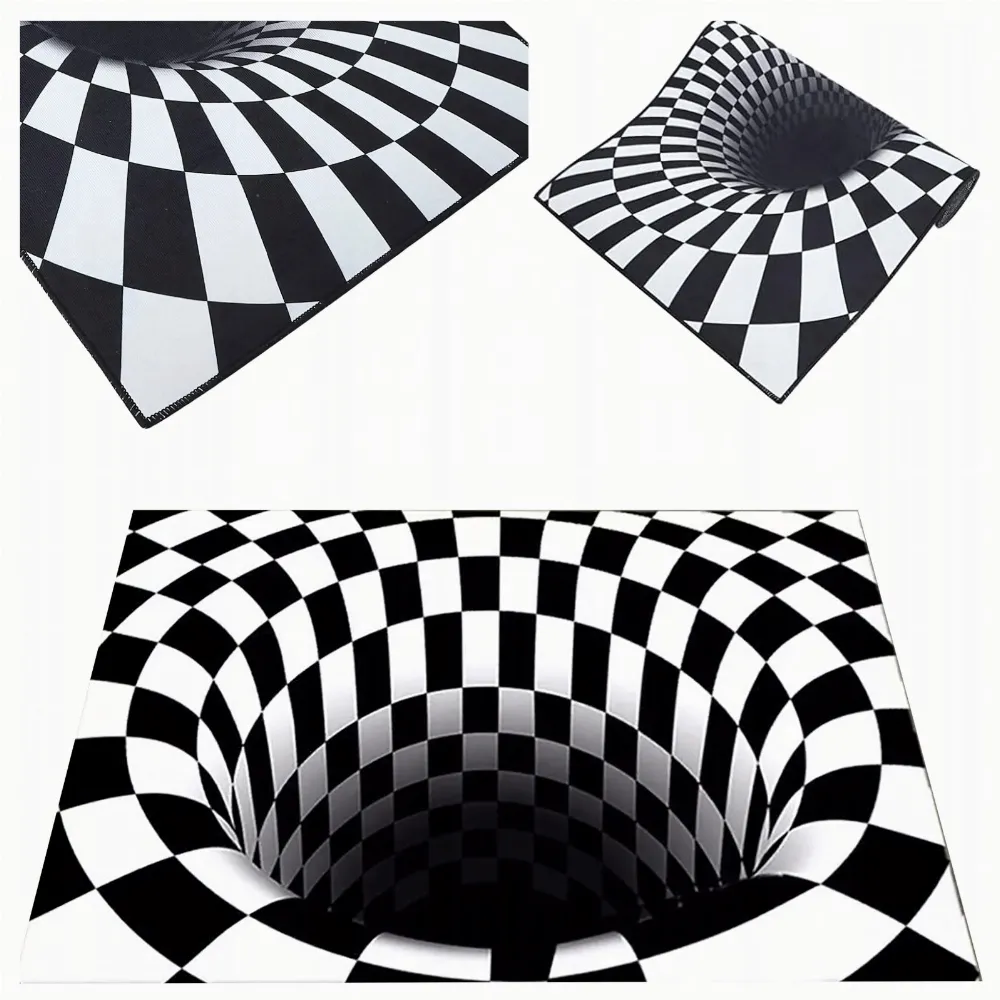 Chodnik Dywanik Mata Wycieraczka z Efektem 3D Iluzja Biała Dziura 50x80cm