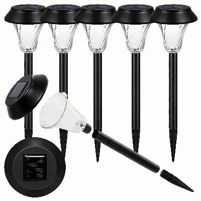 Zestaw Lamp Lampy Ogrodowe Solarne Wbijane Wodoodporne 41cm Zewnętrzne 6szt.
