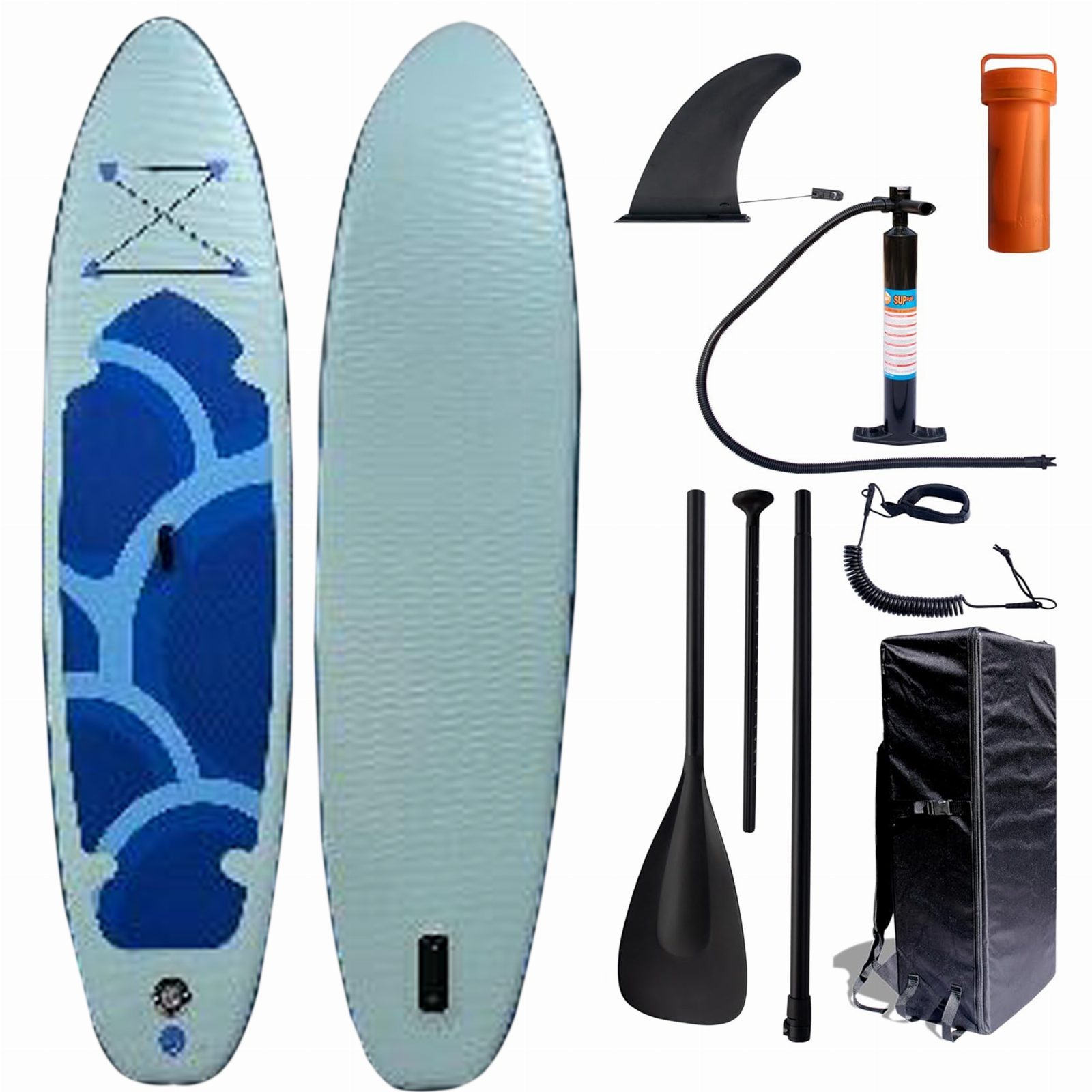 DESKA SUP 320 CM DMUCHANA DO PŁYWANIA WYTRZYMAŁA POMPOWANA ZESTAW + WIOSŁO