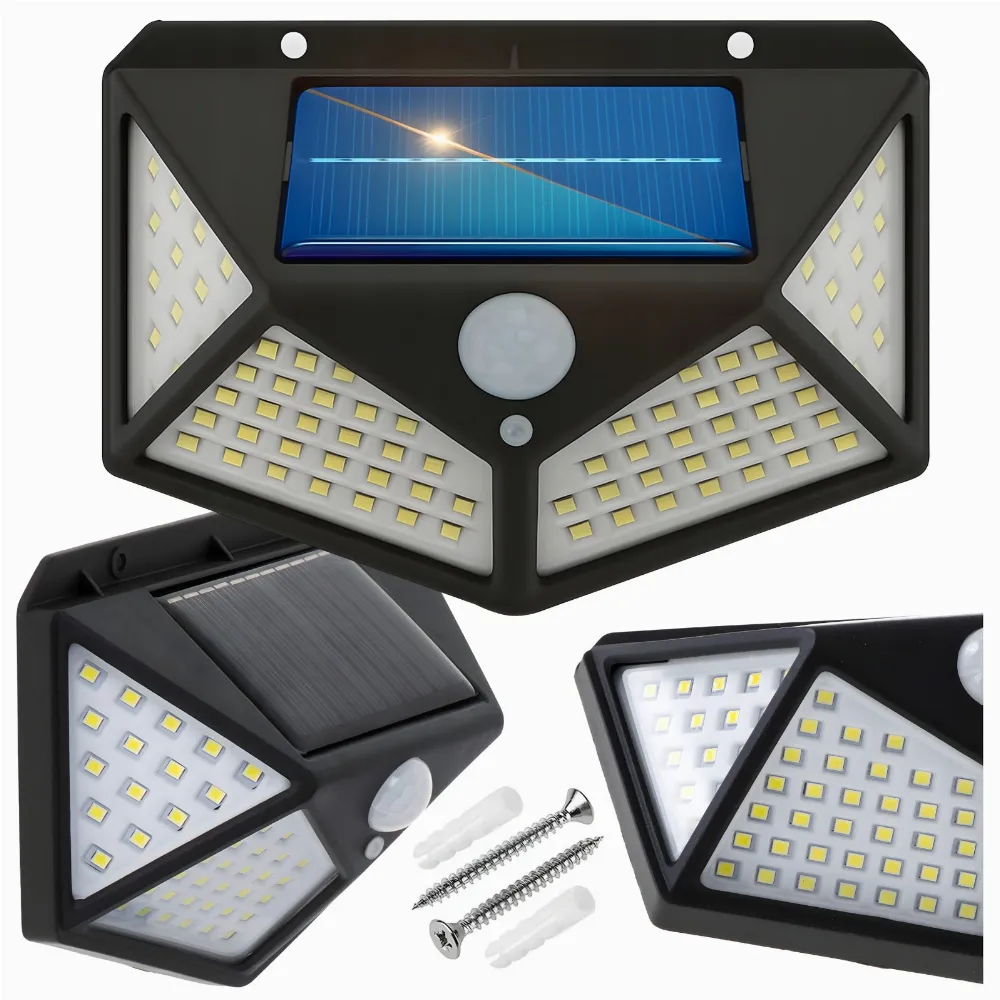 Lampa Solarna Uliczna z Czujnikiem Ruchu i Zmierzchu Klinkiet 100 Led Mocna