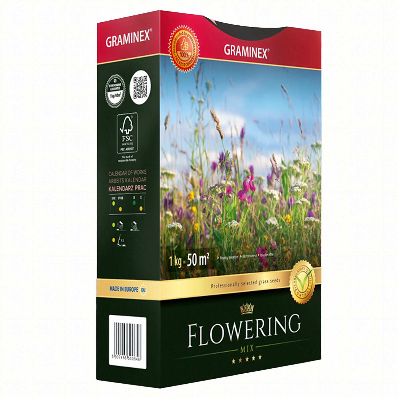 Premium Trawa Mieszanka FLOWERING Mix 1kg 40m Trawnik Łąka Kwiatowa Nasiona