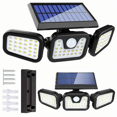 Lampa Solarna 74 Led 4w1 Zewnętrzna Uliczna Czujnik Ruchu Zmierzchu Mocna