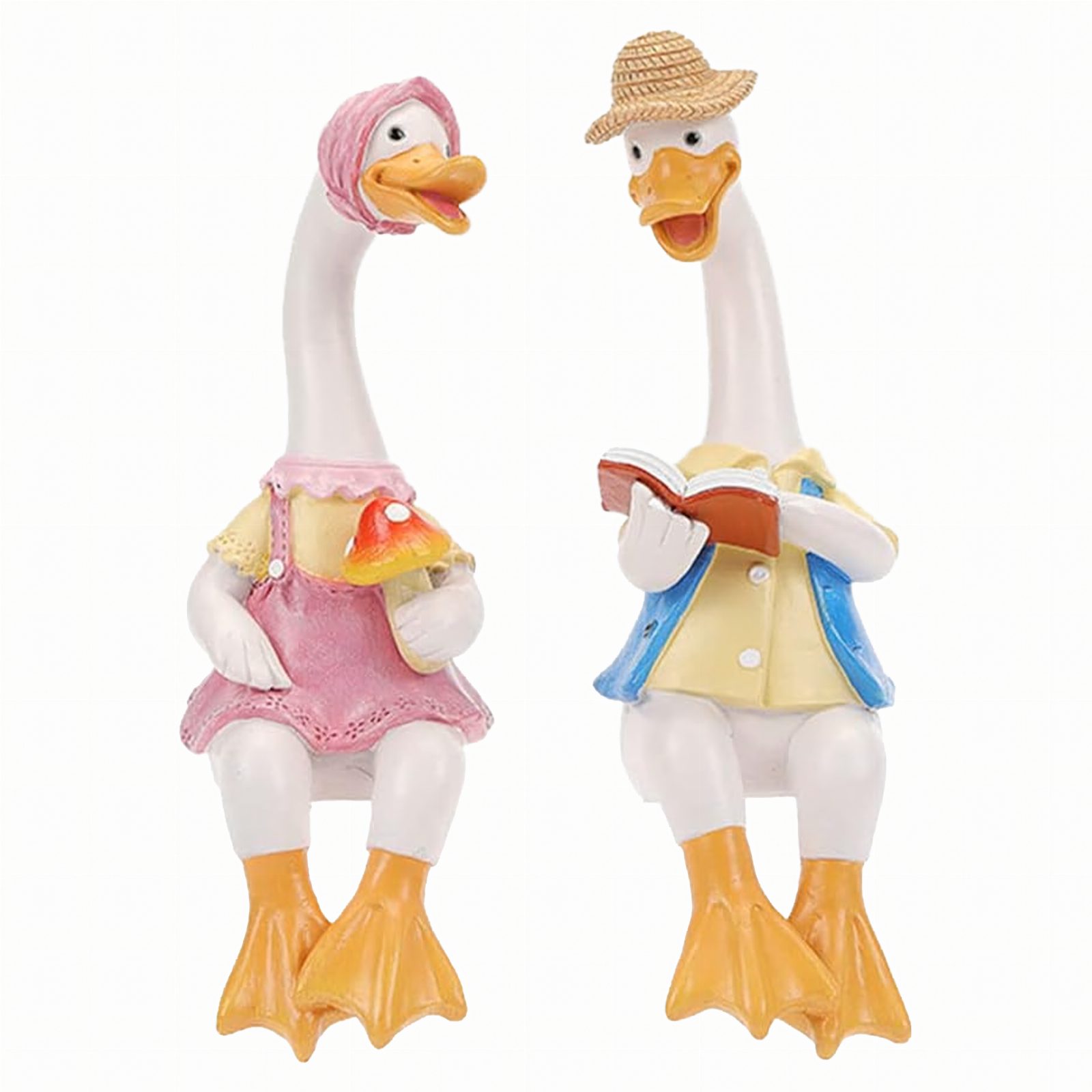 Figurka Figurki Ogrodowe Ozdobne Dekoracja Ogrodowa Para Kaczek 2 szt 