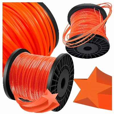 Mocna Żyłka Tnąca do Głowic Podkaszarki Kosy Koszenia 2,4mm x 100m 5-Kątna