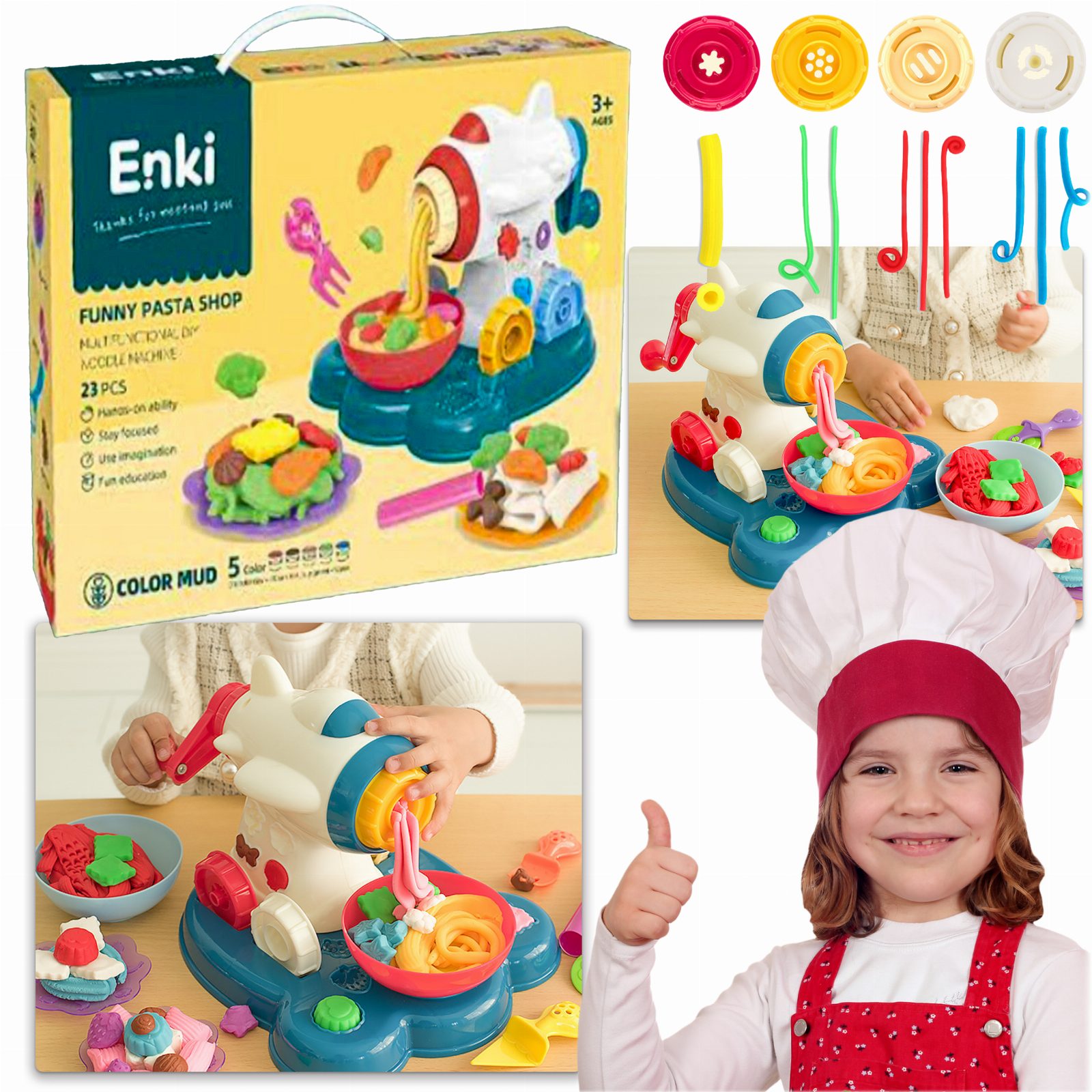 ZABAWKA PRODUKCJA MAKARONÓW MULTIFUNKCYJNA EDUKACYJNA DLA DZIECI  ZESTAW 