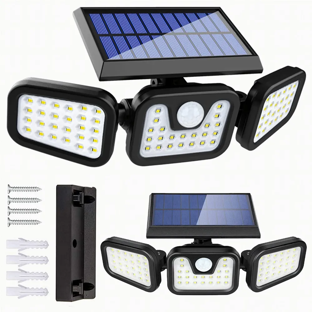 Lampa Solarna 4w1 Zewnętrzna Uliczna Czujnik Ruchu Zmierzchu Mocna 74 Led