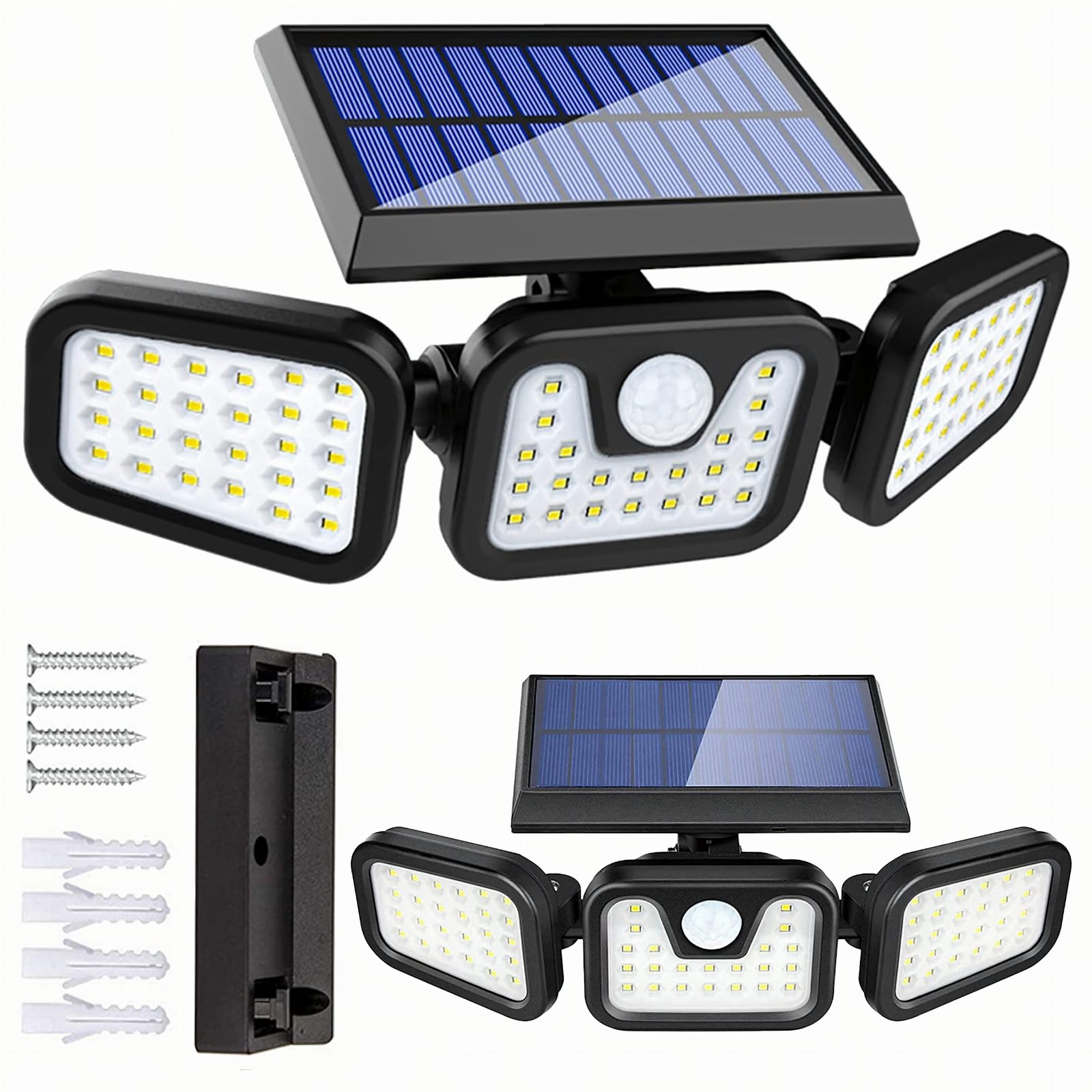 Lampa Solarna 4w1 Zewnętrzna Uliczna Czujnik Ruchu Zmierzchu Mocna 74 Led