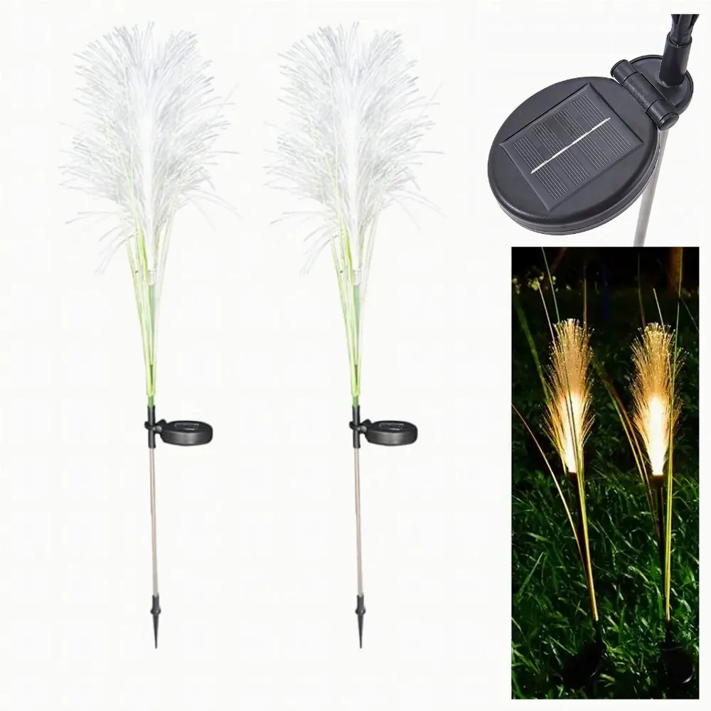 2x Lampa Ogrodowa Solarna Wbijana Trawa Pampasowa Ozdobna Panel Led 85cm