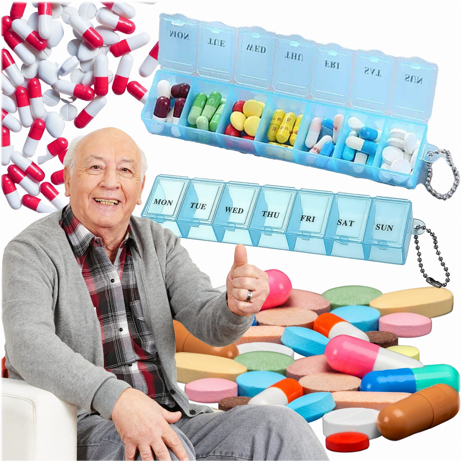 Pudełko Pojemnik na Leki Tabletki Kasetka Organizer Podróżny 7 dni