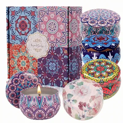 Zestaw 4 szt Świec Sojowych Zapachowe Świece Dekoracyjne na Prezent + Box