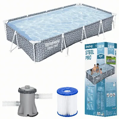 Bestway 561FV  Steel Pro Basen Stelażowy Prostokątny Ogrodowy 366x201x66 cm