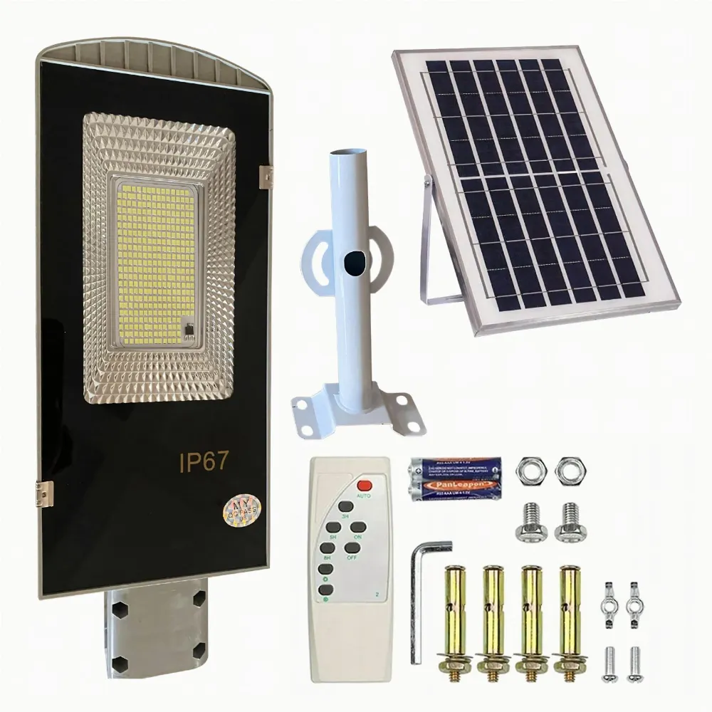 Latarnia Ogrodowa Lampa Solarna na Słup Mocna 300W Panel Uliczna 299 Led