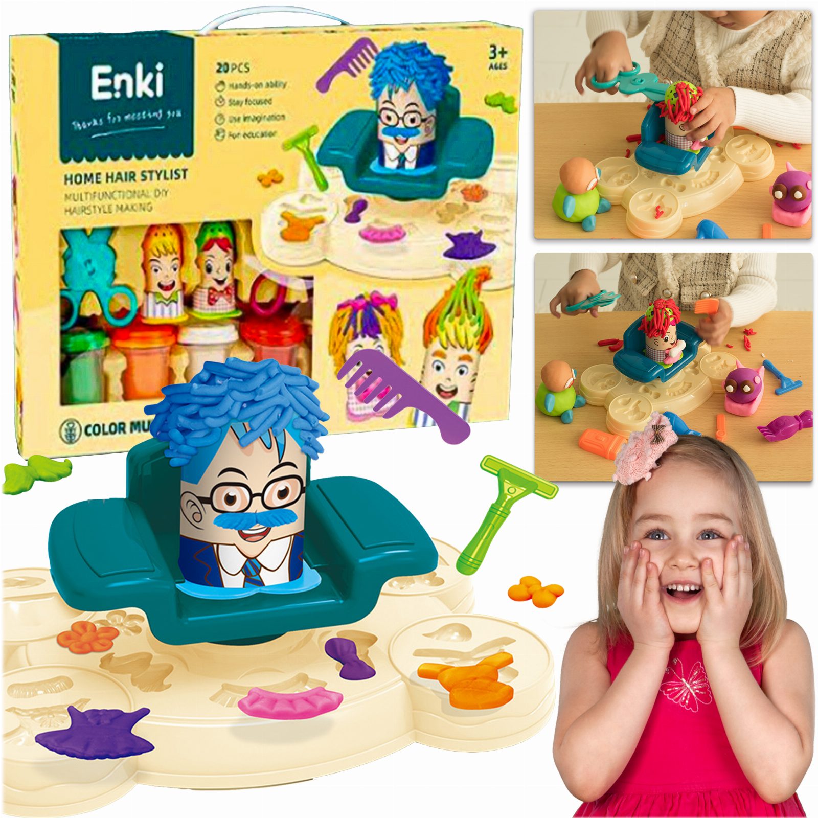 ZABAWKA MULTIFUNKCYJNA EDUKACYJNA FRYZJER DLA DZIECI AKCESORIA 