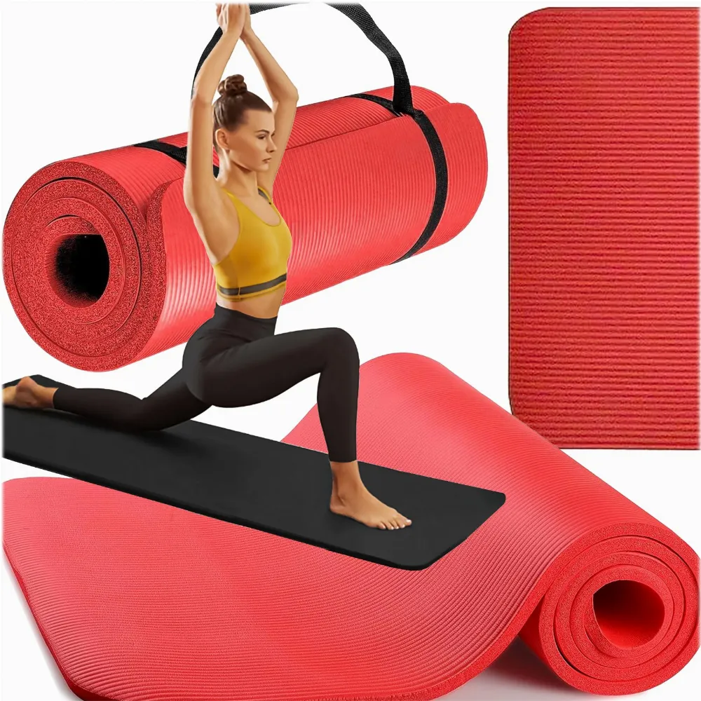 MATA GIMNASTYCZNA DO ĆWICZEŃ JOGI PILATESU FITNESS KARIMATA GRUBA NBR DUŻA 
