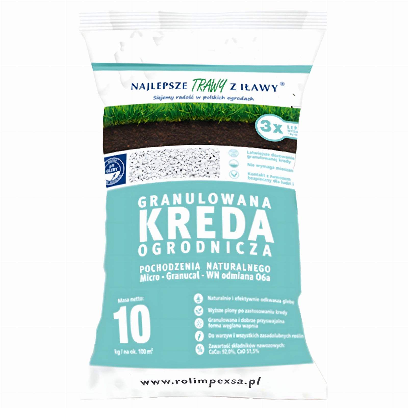 Premium Granulowana Kreda Ogrodniczna do Odkwaszania Gleby 10kg do Roślin 