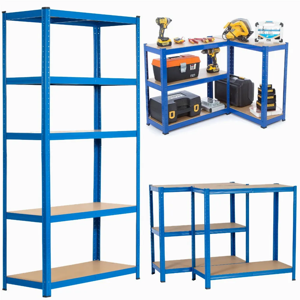 REGAŁ MAGAZYNOWY NIEBIESKI 150x70x30 GARAŻOWY GARAŻ PIWNICA MAGAZYN 875 kg