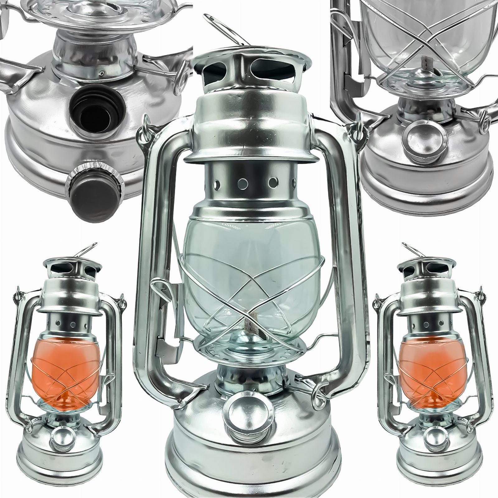 Lampa Naftowa Srebrna24,5cm